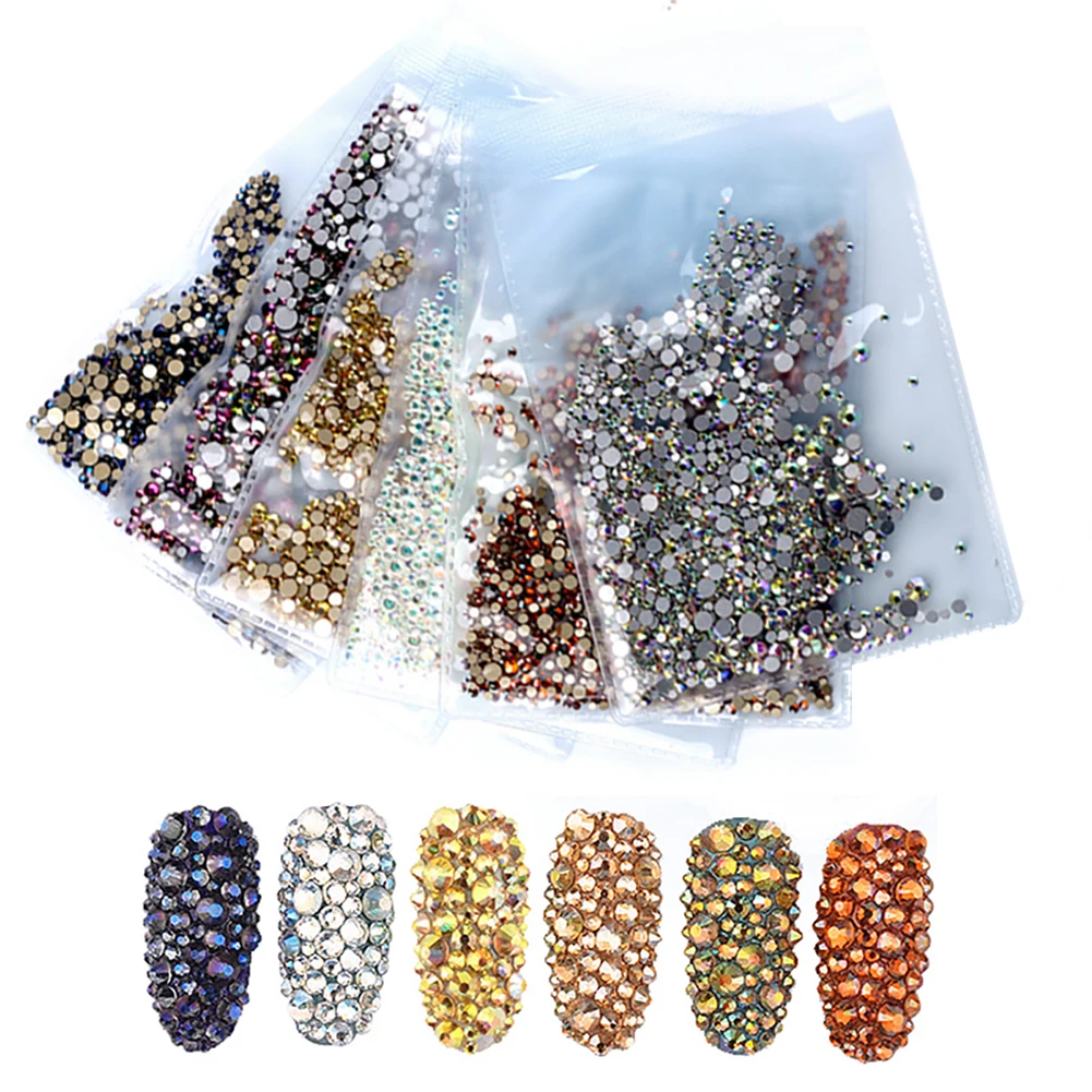 

1440 Pcs/Bag Nail Rhinestones Irregular Beads Colorful Shiny Multi-styles For DIY Design Manicure Nail Decorations