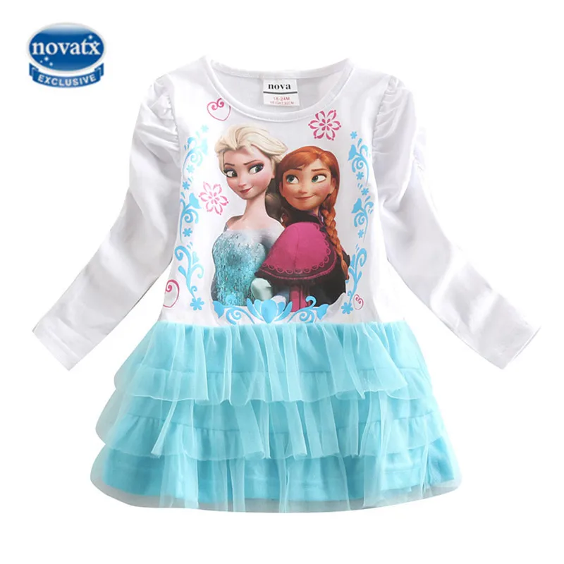 

Novatx anna elsa dress girls clothes kids princess dress for girls appliques children clothing girls dresses bobo choses H5273