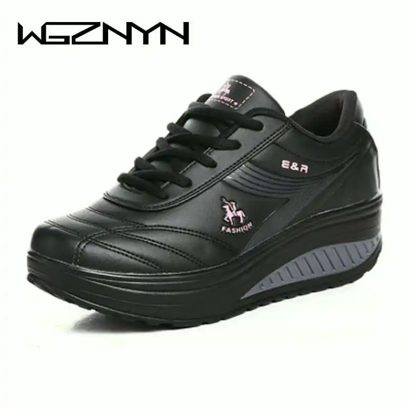 US $15.92 Wgznyn Women Sneakers Wedges Platform Body Shaping Shoes Shape Ups Fitness Shoes Slimming Swing For Female Weightlifting Shoes