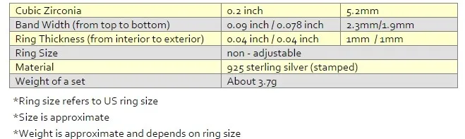 2 кольца набор-серебро 925 пробы ювелирные изделия кубический с цирконием Свадебное обручальное кольцо A3719