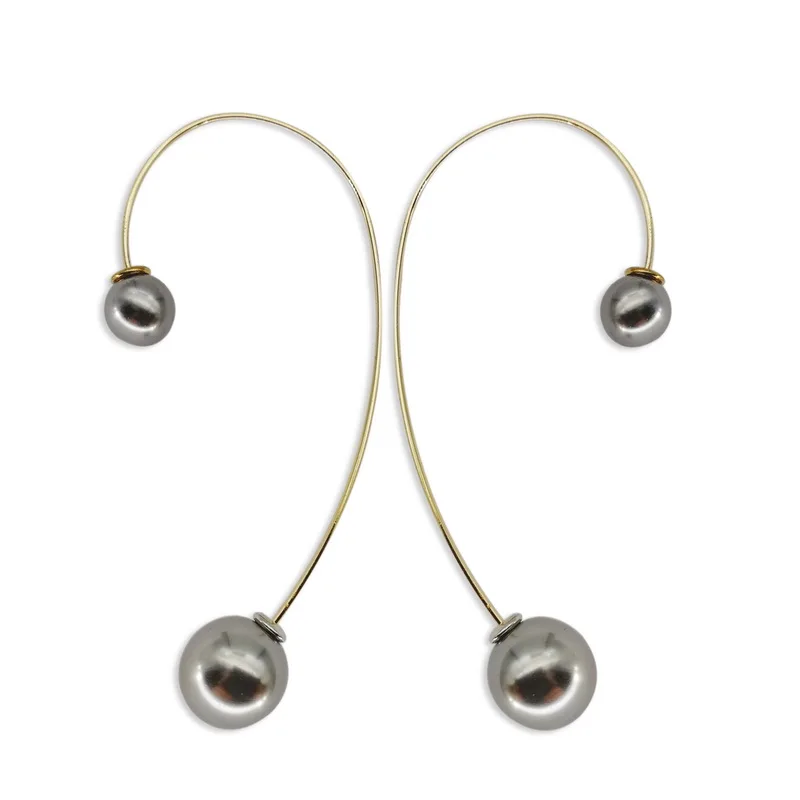 

F.J4Z Women Cuff Earrings Top Trending Designer Faux Pearl Non-piercing Statement Ear Cuff Earrings Jewelry 2ways for wearing