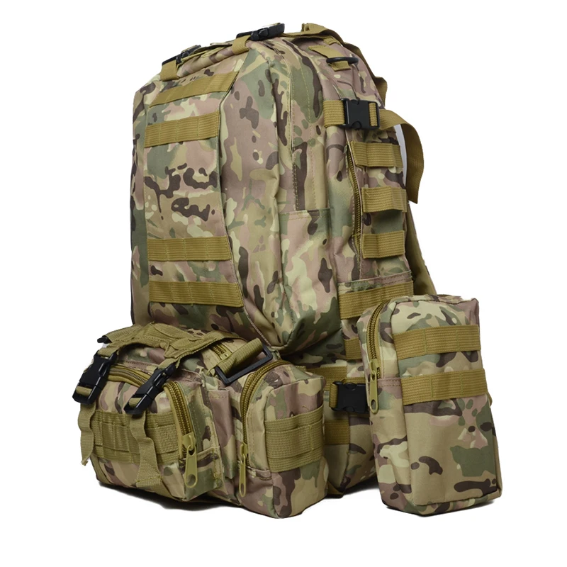 

Tactical Military Back Bag 55L Molle High Capacity Travel Hiking Rucksack Camouflage Assault Bag Hunting Military Backpack