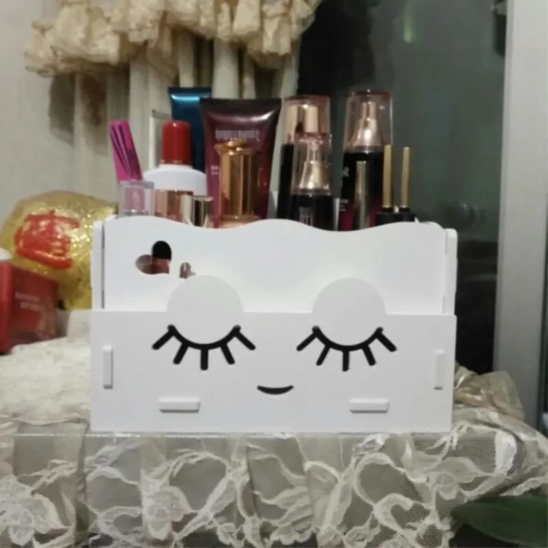 Многофункциональный органайзер для макияжа с ящиком для косметики, деревянная коробка для хранения, для ванной, офиса, водонепроницаемый Настольный органайзер для хранения, сделай сам