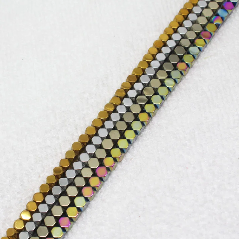 Mini. Ordine È $7! 4Mm Sfaccettato Pirite, Multicolore, Argento, Oro Placcatura Ematite Ironstone Cubo Quadrato Del Distanziatore Perline Sparse Fai D