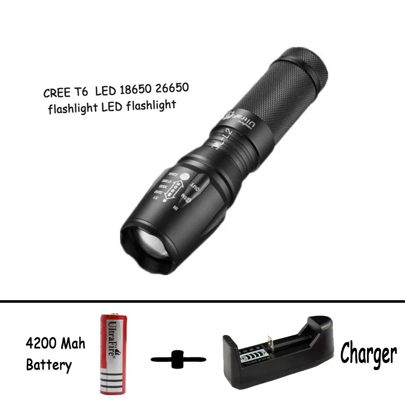 

Self defense Flashlight 5 Mode 2000LM XM-L T6 LED 18650/26650 Battery Waterproof High Power Torch Lamp Linternas
