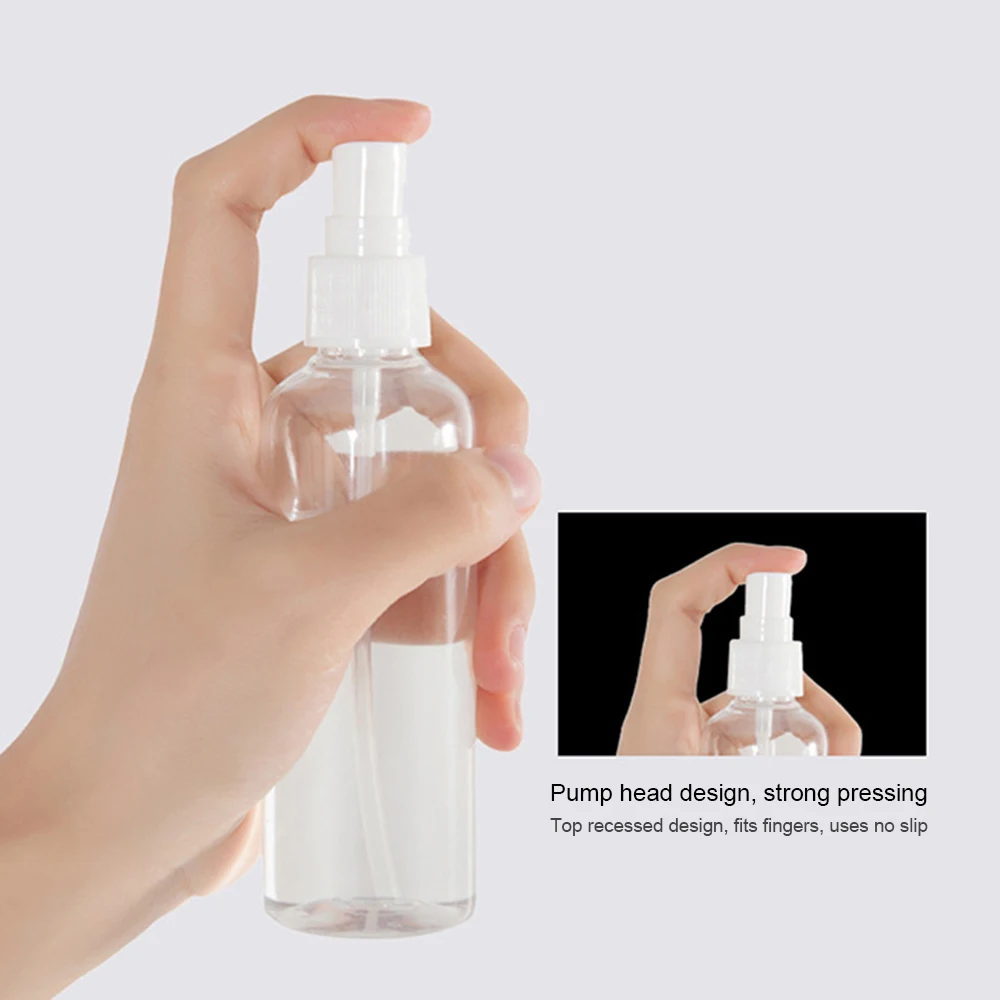 1pcsTransparent пластиковая бутылка-спрей высокая прочность 30 мл/50 мл/100 мл маленький заполняемый контейнер пустой контейнер для косметики для девочек