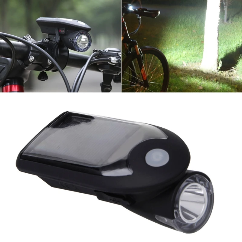 

Bicycle Light Headlight Safety Cycling Solar Energy USB Warning Lamp Flashlight