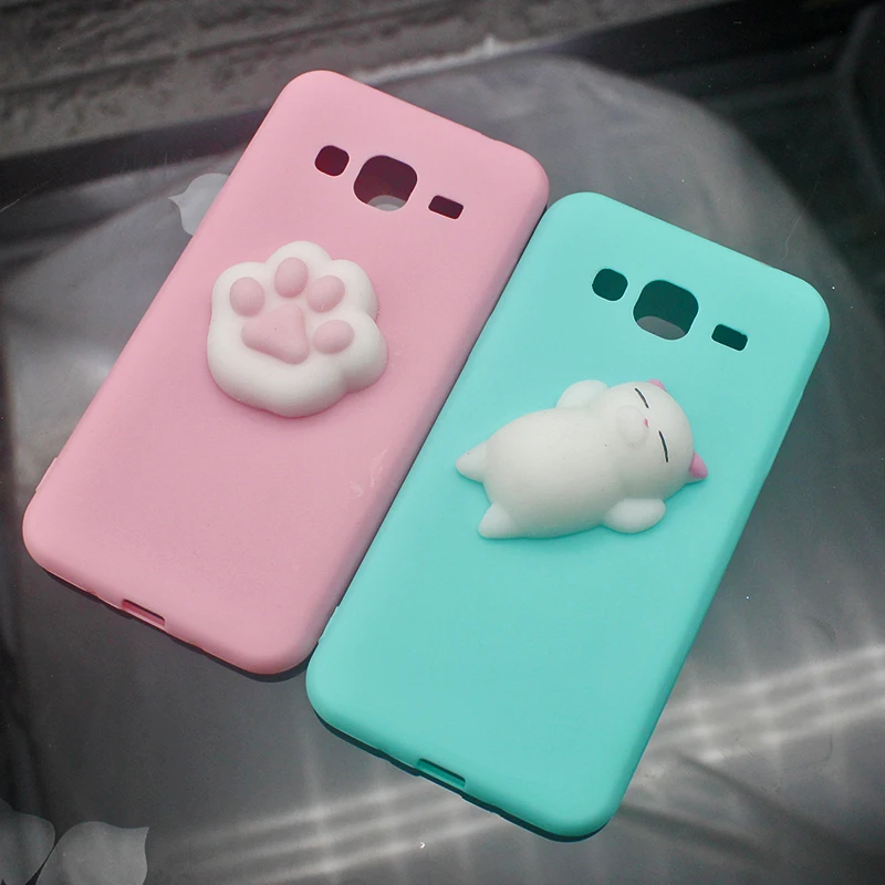 For Samsung Galaxy J3 2016 Squishy 3d Cat Case For Galaxy J3 2015 Ultra-thin Silicon TPU Soft Candy Color Back Cover phone case (9)