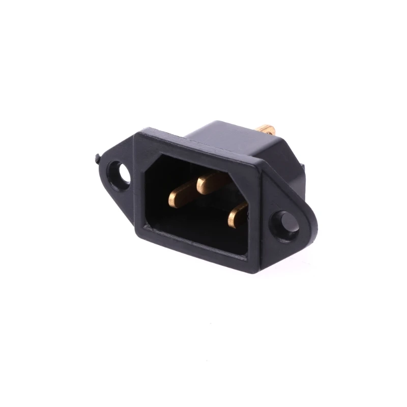 10 Pcs/Set AC 250V 10A 3-Pin Terminal IEC320 C14 Inlet Power Plug Socket Black Whosale&Dropship