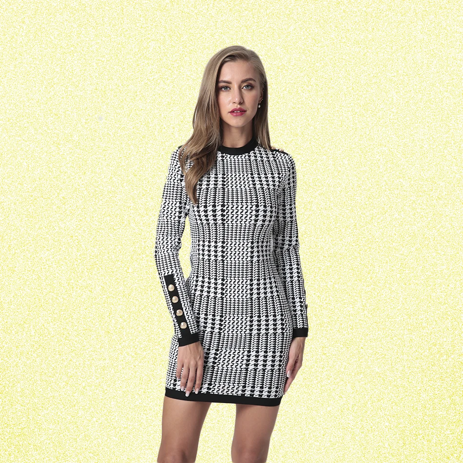 

Women Dress Summer Long Sleeve Evening Party Fashion O-neck Bandage Dresses Autumn Sexy Club Vestidos