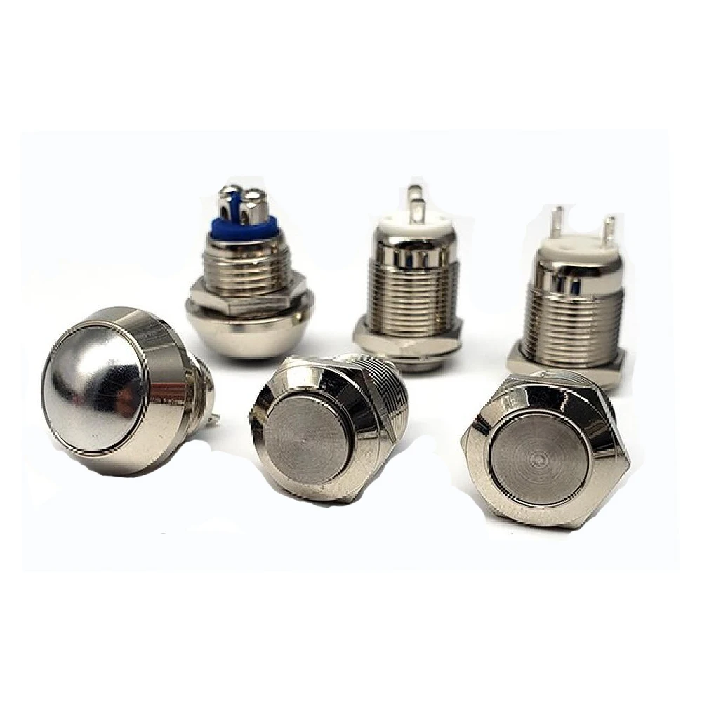 5PCS/LOT 12mm reset metal push button switch IP65 waterproof without