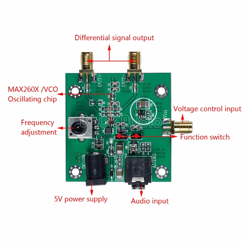 MAX2606 VCO радиочастотный модуль передатчика аудио в дифференциальной/односторонней из платы