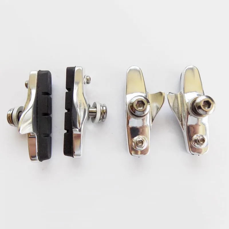 

2 Pair Road Bike MTB Bicycle Brake Blocks Pads Holder Rubber & Metal Removable