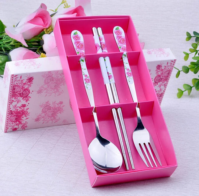 

Dishes Fork Dinnerware Stainless Steel Cutlery Set Tableware Wedding Feast Gift