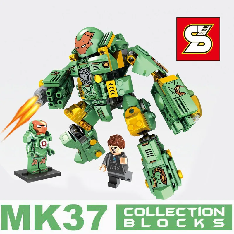 Marvel, супергерои, Железный человек, броня, строительный блок MK17 MK42 MK46 MK36 MK38, халкбастер, патриот, Тони Старк, фигурки дракона, игрушки - Цвет: MK37