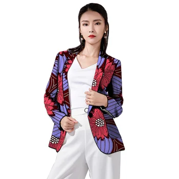 

African print women's blazers Ankara suit jackets custom made wedding wear female blazer fashion three quarter sleeve design