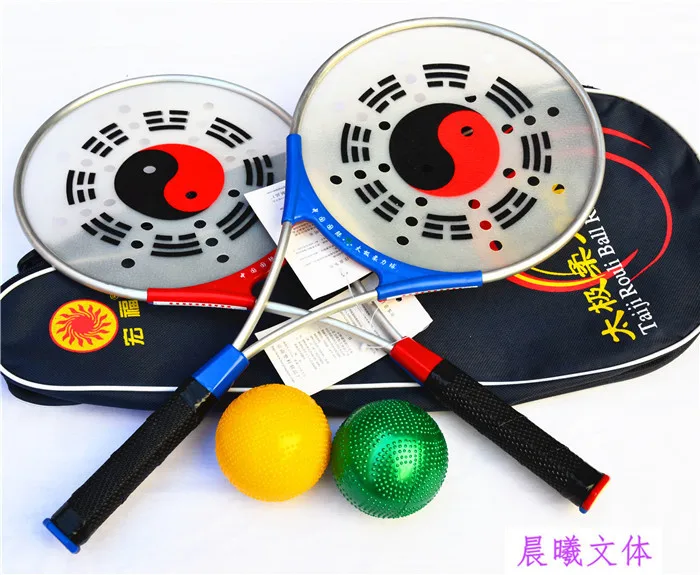 

2 rackets+4 balls+1 bag Chinese Kong fu fitness workout Wushu Martial Arts Taiji Rouli Ball outdoor Sports Tai Chi Racket Sets