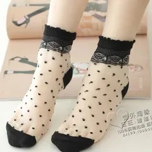 100 пар/лот Federal Express быстро японский и корейский стиль красочные ультратонкие прозрачные кружевные эластичные короткие носки