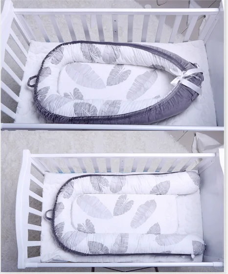 Хлопковая портативная детская Лежанка для сна, бионическая детская кроватка, переносная съемная и моющаяся кроватка для новорожденных 0-36