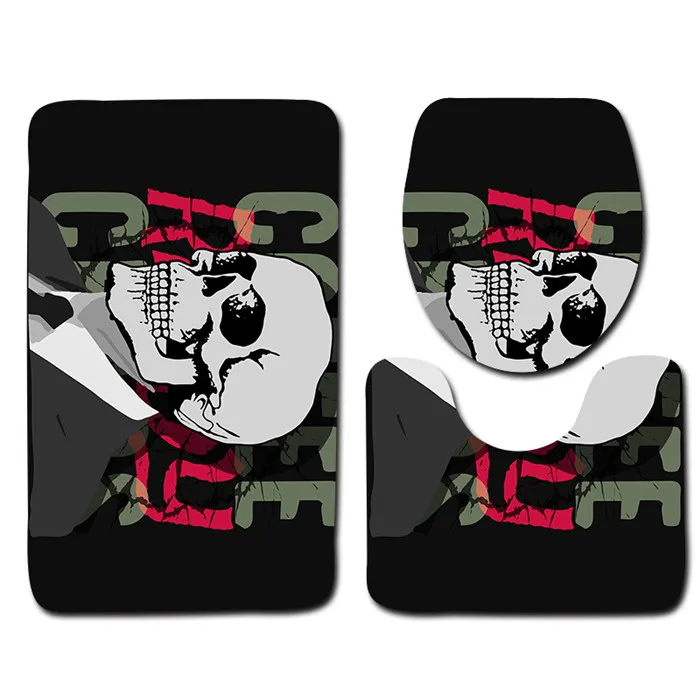 bathroom bath mats 3D череп Противоскользящие коврики для ванной комнаты украшения продукты мягкие моющиеся большой супер водопоглощающий Туалет Душ Ванна напольные коврики - Цвет: bathroom bath mats