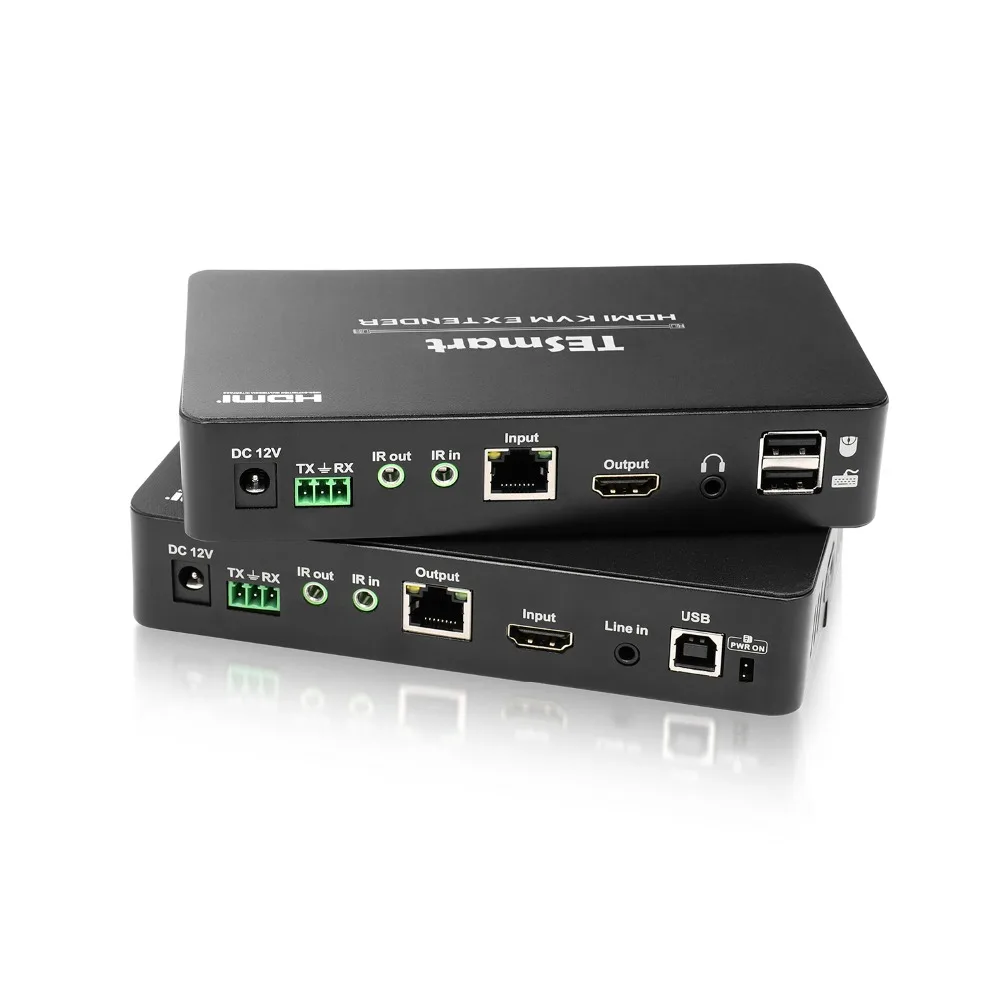 TESmart 328 ft удлинитель KVM HDMI Cat5e/cat6 кабель 4K@30Hz 1080P с ИК-пультом дистанционного управления Поддержка дополнительный USB 2,0 RS232 PoC