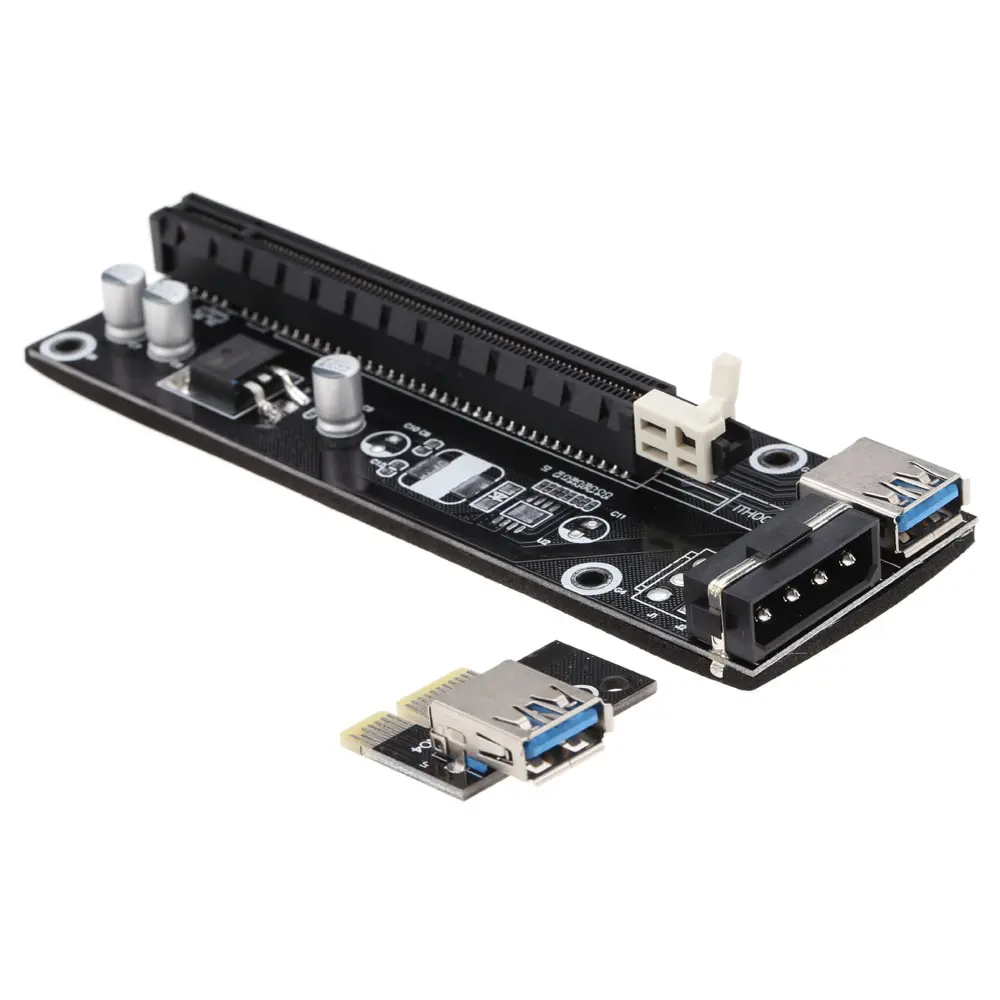 1 шт. PCI-E PCI Express 1x до 16x расширитель Riser плата карта USB 3,0 адаптер с SATA кабель питания USB кабель для биткоина Майнер