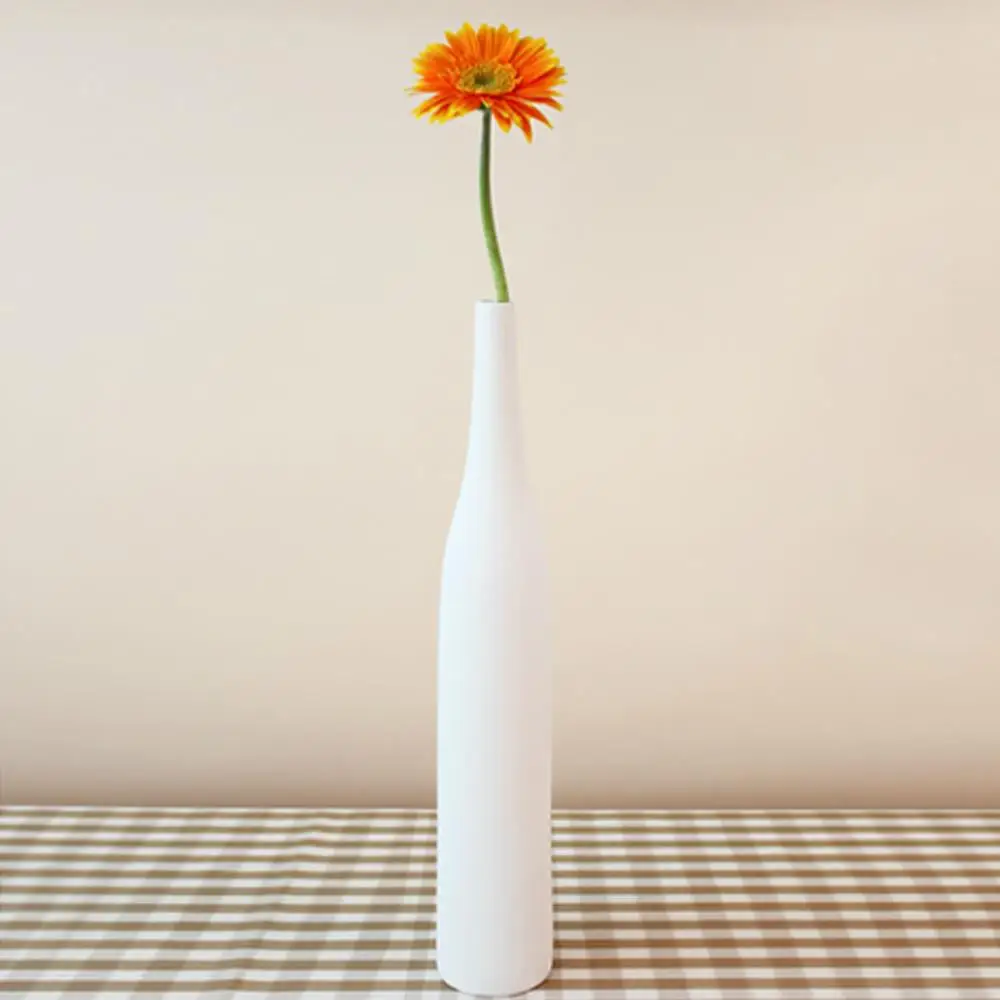 Pure Handmade 2.9x19" Narrow Neck Ceramic Vase Elegant Desktop Decor