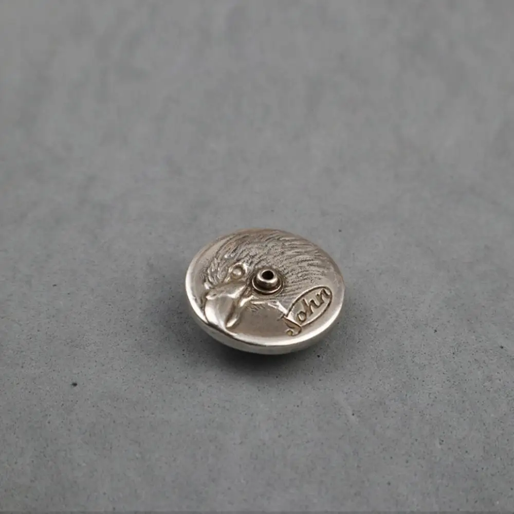 DIY Leather Craft Hardware Antique Silver Zinc Alloy Skull Head Coin Concho 31mm 2