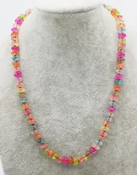Многоцветный quartzs Рондо ожерелье 8*4 мм 18 "природа FPPJ оптовая продажа