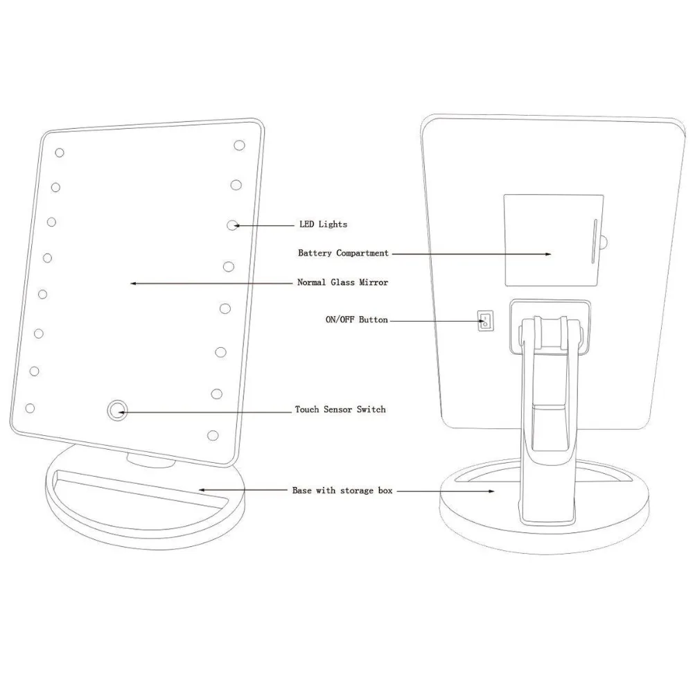 Mirkray 16 светодиодный загорелась сделать зеркало косметическое Сенсорный экран косметическое зеркало настольная лампа Make Up Tool