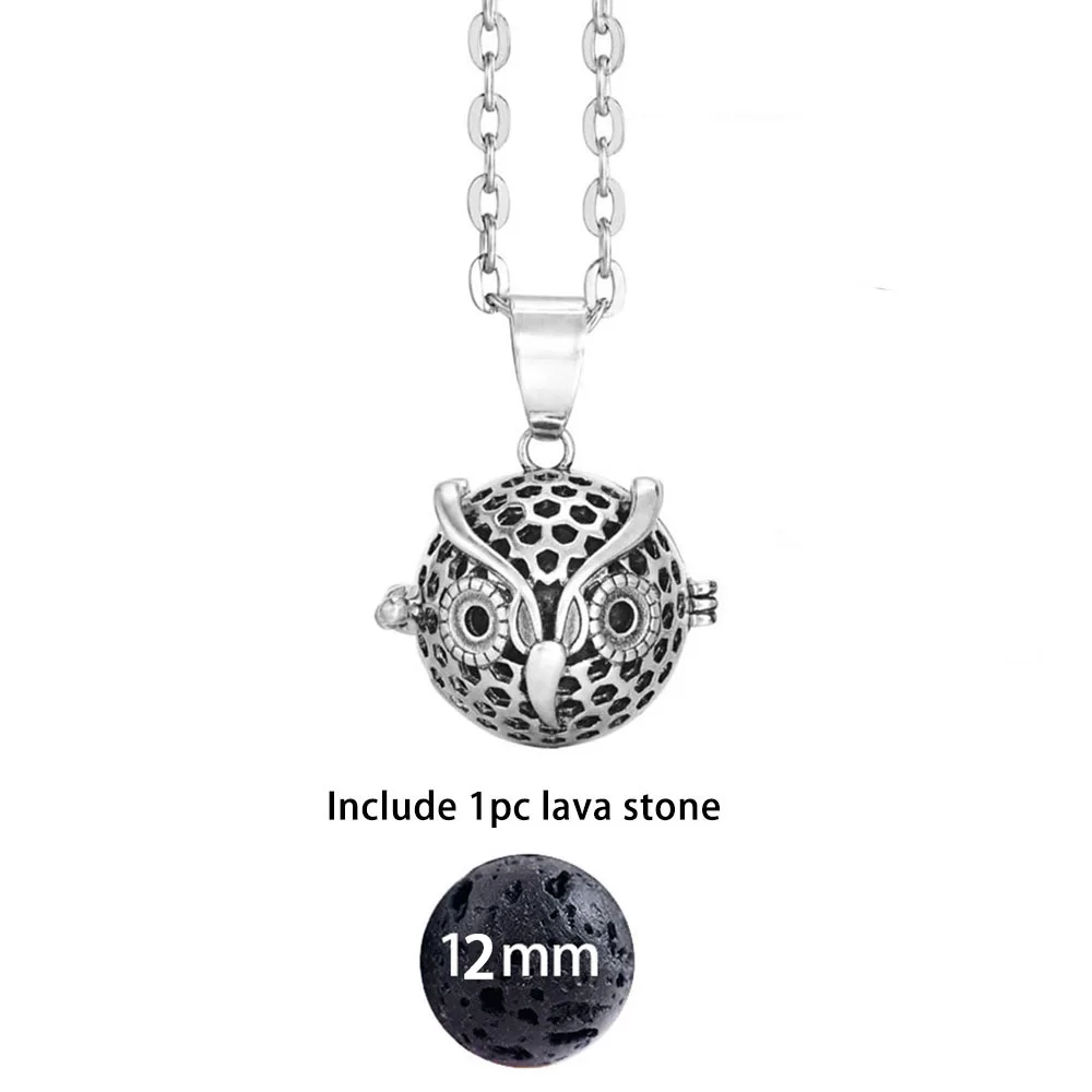 Дропшиппинг войлочный шар Лава камень ароматерапия античный винтажный свечение диффузор ожерелье медальон ожерелье для парфюма эфирное масло - Окраска металла: 15