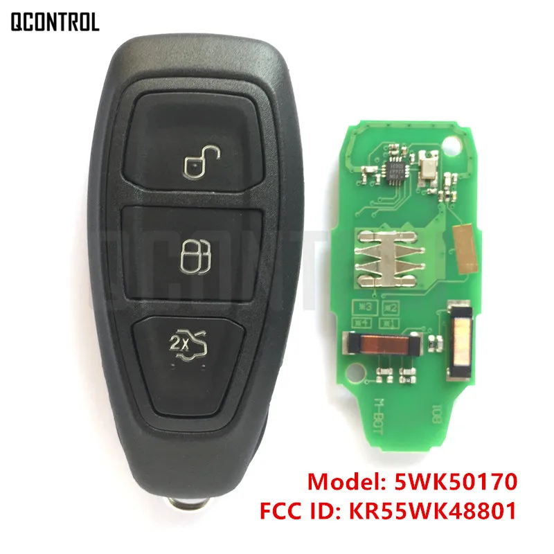 QCONTROL Автомобильный Дистанционный смарт-ключ подходит для Ford 5WK50170 FCC ID: KR55WK48801