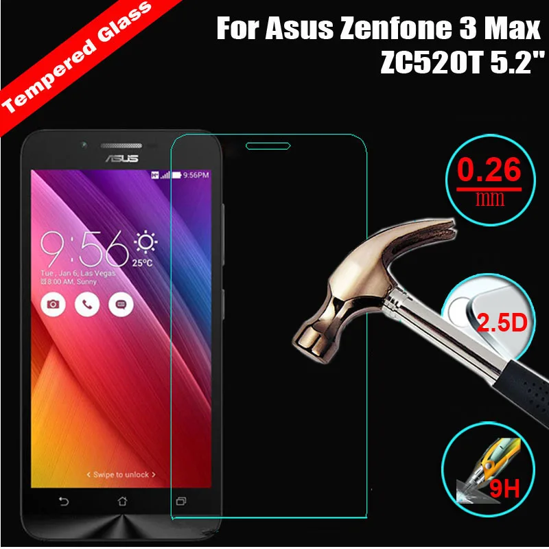100 шт. Экран Защитная пленка для Asus Zenfone 3 Max deluxe ZS570KL 5," ZE552KL G500TG ZE520KL с уровнем твердости 9 H с защитой от отпечатков пальцев закаленное Стекло