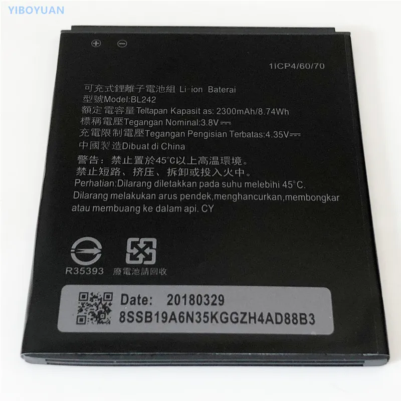 

3.8V 2300mAh BL242 For Lenovo Vibe C / A2020 / A2020a40 Battery