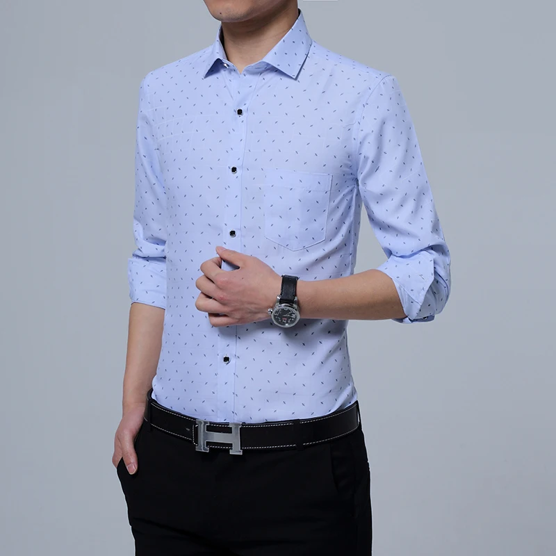 Новая модная брендовая мужская рубашка Camisa Social, приталенная Мужская рубашка с длинным рукавом, мужская повседневная рубашка с цветочным принтом, мужская рубашка для социальных мероприятий, большой размер 5XL