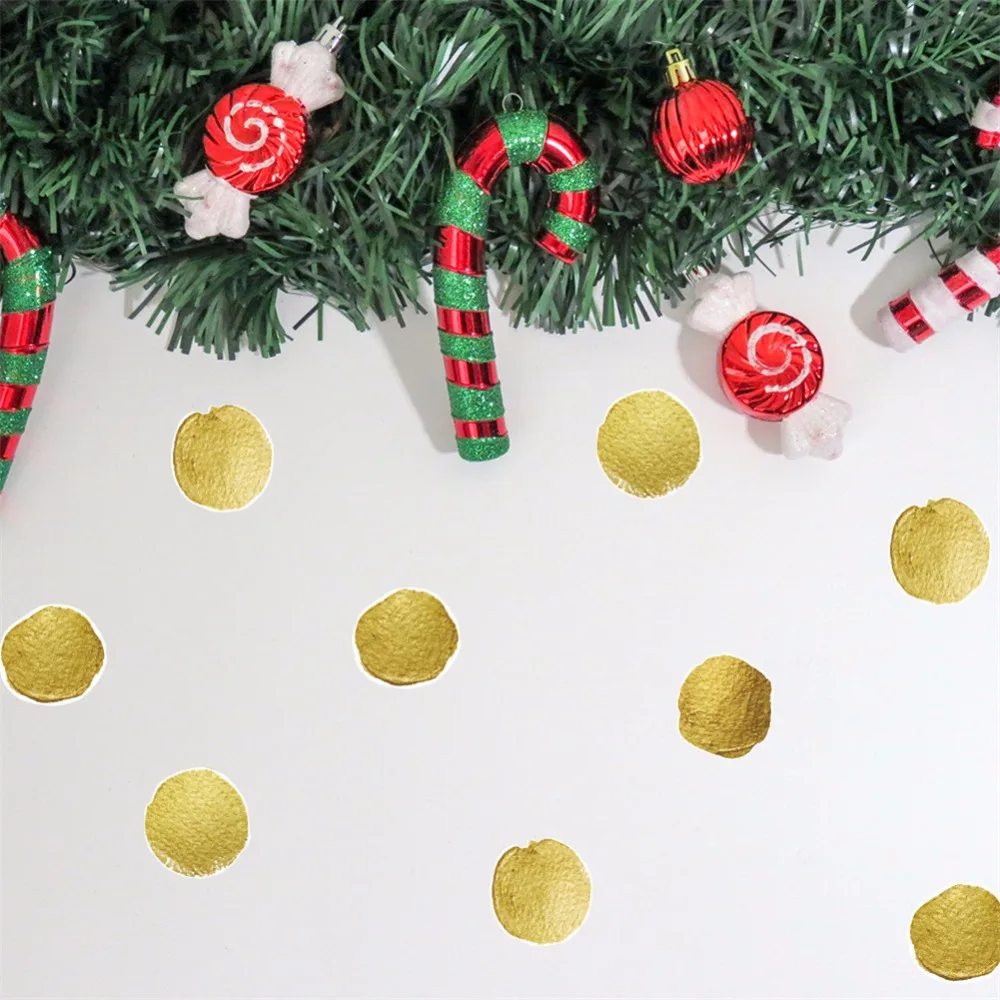 Yanqiao 3D Potato Chips Gold Dot Wall Art Sticker Peel and Stick