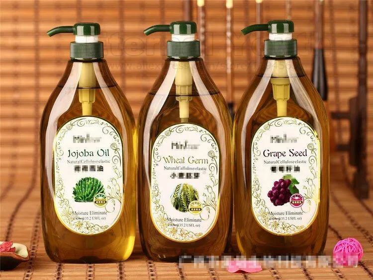 Semente de Uva Compostos para Equipamento de Salão de Beleza Jojoba Óleo Amêndoa Trigo Doce Germe Rosa Quadris Gengibre Azeitona Massagem Óleos 750ml 6 Óleos de banho