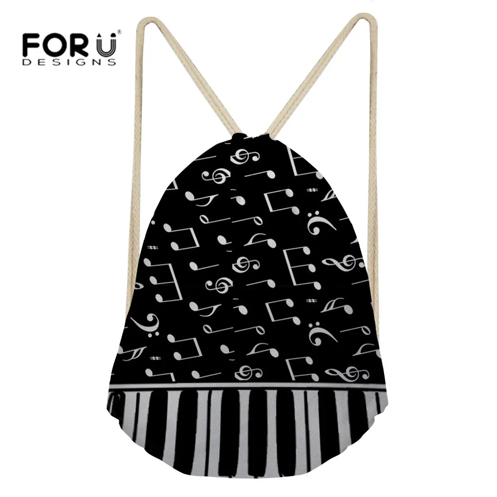 

FORUDESIGNS Women Backpack Music Note Guitar Pattern Drawstring Bag Small Kids School Backpacks for Boys Rucksack Children 2018