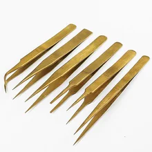 ZtDpLsd 1 шт. Золотой Профессиональный высокоточный электронный Пинцет из нержавеющей стали с острым наконечником щипцы красота для ресниц и бровей