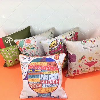 

Hot Sale Pillow Covers Creative Fashion Print Pattern 45X45CM Linen Pillow Cover \ Home Decorative cushion case