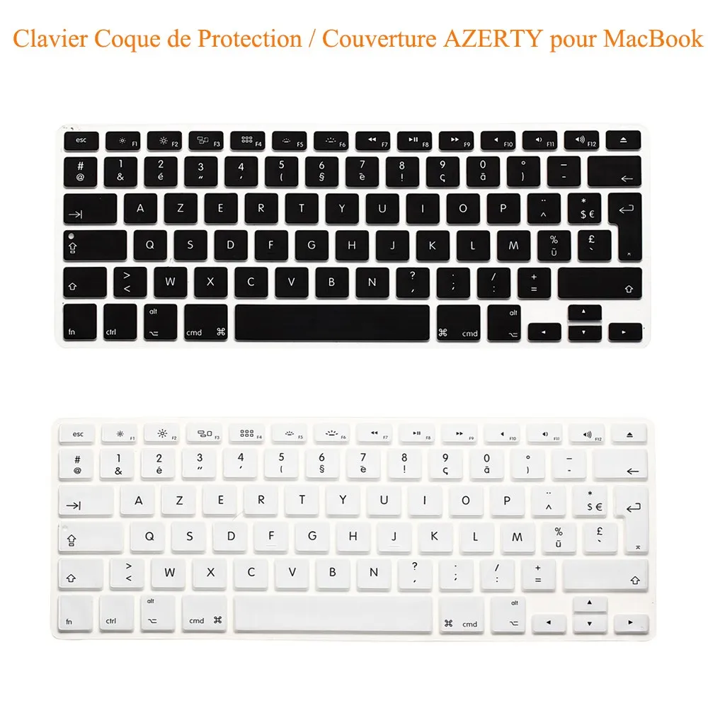 Французская клавиатура с раскладкой AZERTY Cover 5 шт. Franch UK/EU силиконовая кожа мягкий цвет для Macbook Pro 1" 15" 1" Air 13 дюймовая защитная пленка