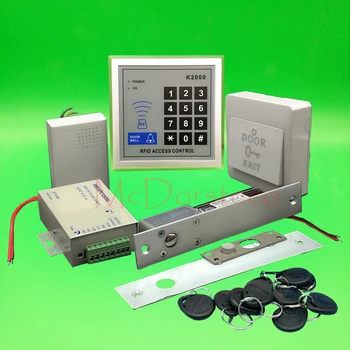 

Brand New DIY 125khz Rfid Door Access Control Kit Set with Electric Bolt Lock + 10 RFID keyfob Card Full Access Control System