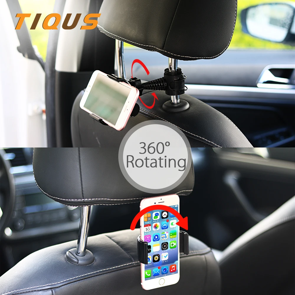 TIQUS автомобильное заднее сиденье подголовник держатель для iPhone Samsung Xiaomi Redmi 4x 4A 360