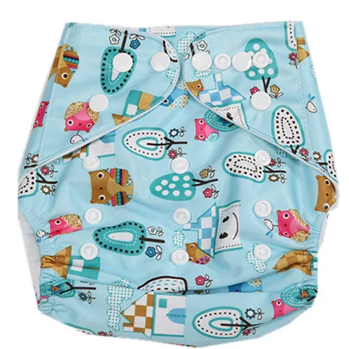 

Xmas New Arrival Print Color Baby Nappy Pocket Washable Adjustable Cloth Diaper with 2 Inserts B1-B19