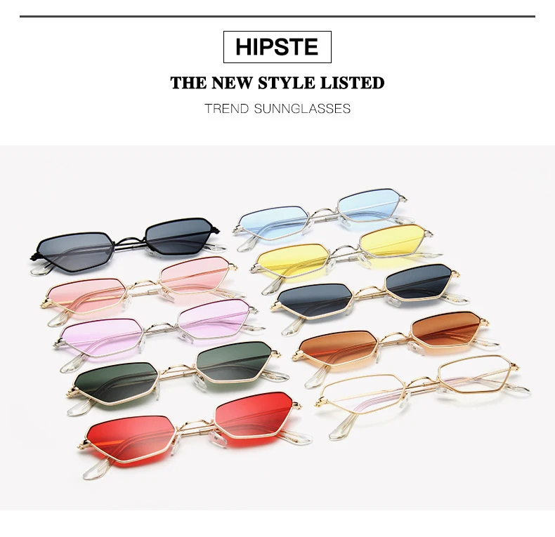 Sun Glasses Cat Eye Sunglasses Women Men Metal Small Frame Shade Female Eyewear Eyeglasses Color Lens UV400 2019 New