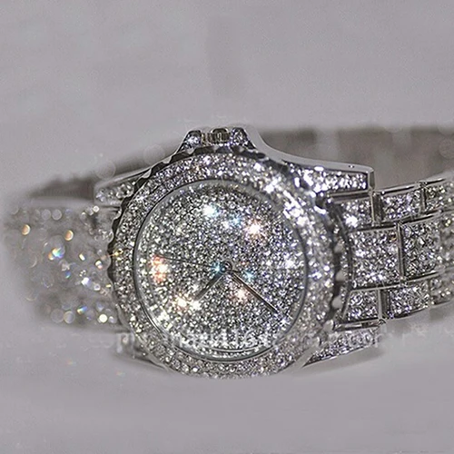 

Women's Fashion Shiny Rhinestone Watch Stainless Steel Band Quartz Wristwatch BOO8