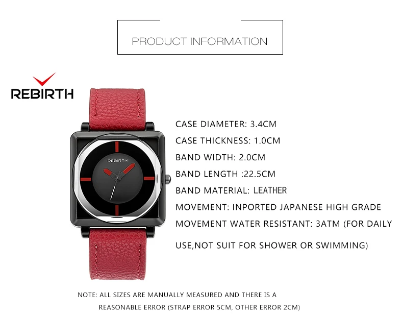 Creative Watches Women Leather Square Wrist Watch For Female Clock 2018 Women Watch Top Brand Luxury Waterproof Relogio Feminino (3)