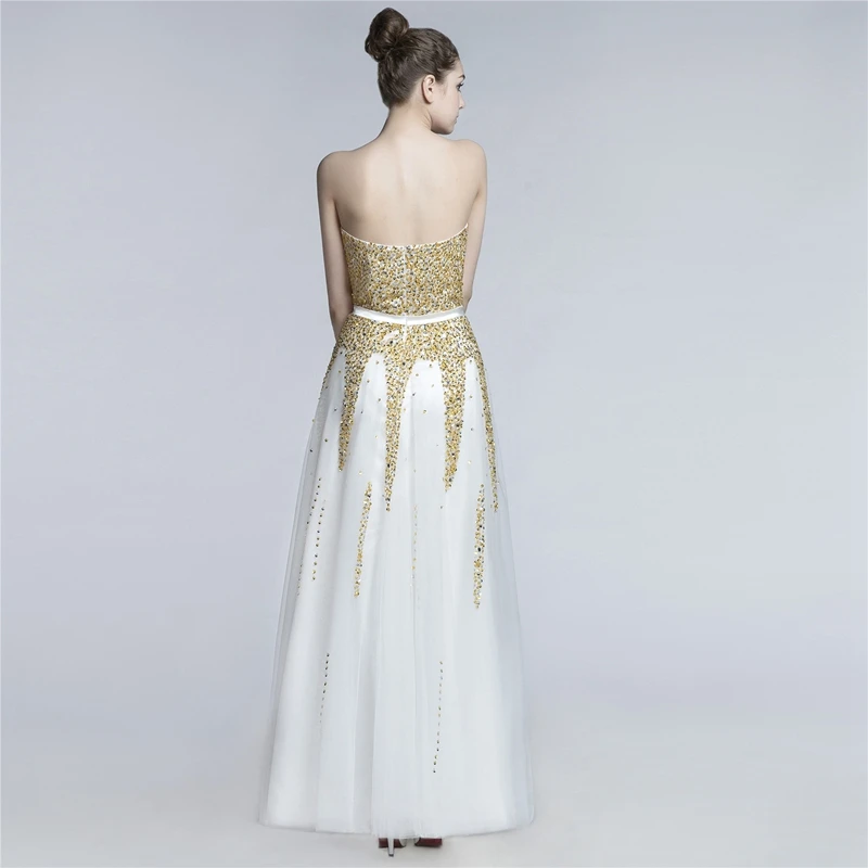 Модные Vestido de festa Милая Золото Бисер длинное вечернее платье длинное детское нарядное платье, вечернее платье, vestido de festa
