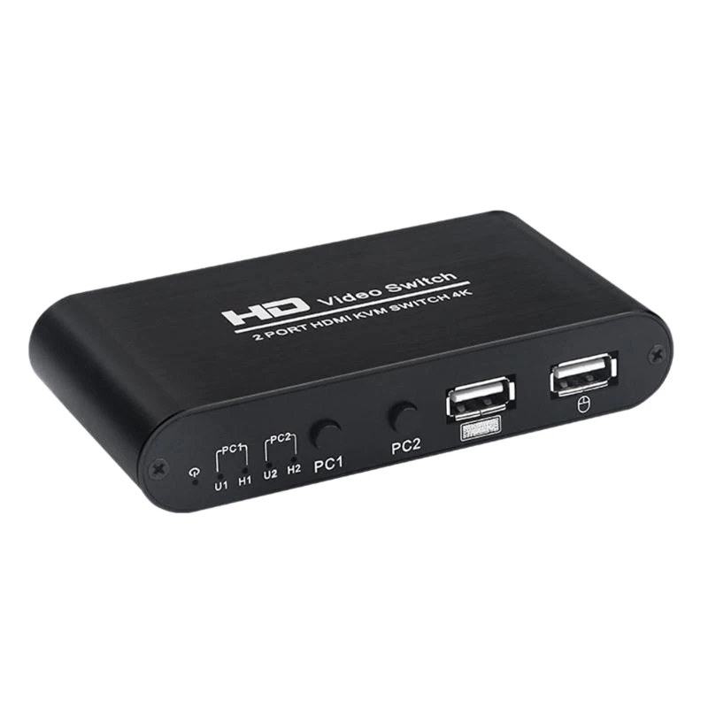 2 порта HDMI KVM переключатель 4K x 2K Ultra Hd коммутатор для двойной монитора клавиатуры