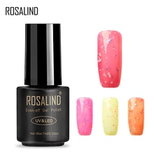 Розалинд 1 шт. гель блестящая Снежинка серии лак для ногтей Soak Off White База Top Coat необходимо УФ-лампы дизайн для ногтей Красота